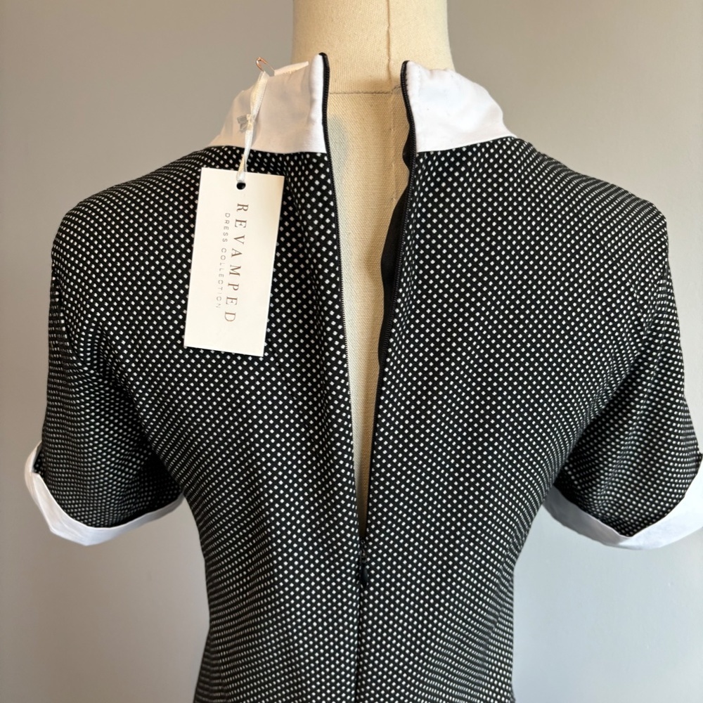 Revamped Dress Collection Polka Dot, Collared Dress, Black and white, SZ XL, NWT - Picture 5 of 9